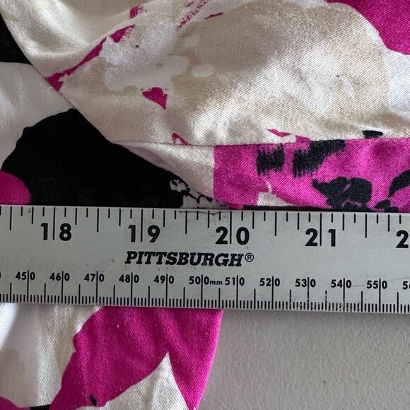 ELEMENTZ Colorful Floral Zip Front Blazer Womens‎ L Fuchsia Shoulder Pads - Picture 9 of 10